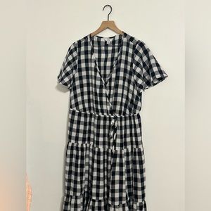 Croft and borrow checkered maxi tie dress